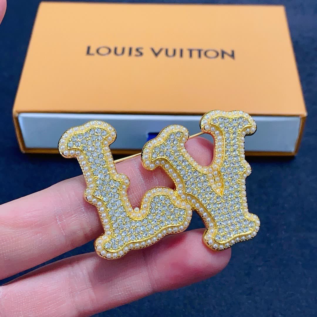 Louis Vuitton Brooch - LV Logo Design